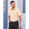 imageCOOFANDY Mens Button Down Shirts Stain Shield Dress Shirts Short Sleeve Summer Business Casual ShirtsLight Khaki