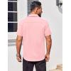 imageCOOFANDY Mens Button Down Shirts Stain Shield Dress Shirts Short Sleeve Summer Business Casual ShirtsLight Pink