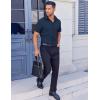 imageCOOFANDY Mens Button Down Shirts Stain Shield Dress Shirts Short Sleeve Summer Business Casual ShirtsNavy Blue