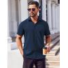 imageCOOFANDY Mens Button Down Shirts Stain Shield Dress Shirts Short Sleeve Summer Business Casual ShirtsNavy Blue