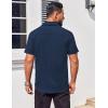 imageCOOFANDY Mens Button Down Shirts Stain Shield Dress Shirts Short Sleeve Summer Business Casual ShirtsNavy Blue