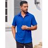 imageCOOFANDY Mens Button Down Shirts Stain Shield Dress Shirts Short Sleeve Summer Business Casual ShirtsRoyal Blue