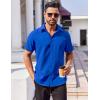imageCOOFANDY Mens Button Down Shirts Stain Shield Dress Shirts Short Sleeve Summer Business Casual ShirtsRoyal Blue