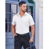 imageCOOFANDY Mens Button Down Shirts Stain Shield Dress Shirts Short Sleeve Summer Business Casual ShirtsWhite