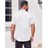 imageCOOFANDY Mens Button Down Shirts Stain Shield Dress Shirts Short Sleeve Summer Business Casual ShirtsWhite