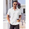 imageCOOFANDY Mens Button Down Shirts Stain Shield Dress Shirts Short Sleeve Summer Business Casual ShirtsWhite