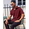 imageCOOFANDY Mens Button Down Shirts Stain Shield Dress Shirts Short Sleeve Summer Business Casual ShirtsWine Red