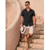 imageCOOFANDY Mens Casual Button Down Shirts Summer Beach Shirts Short Sleeve Textured Vacation ShirtsAblack