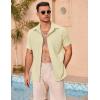 imageCOOFANDY Mens Casual Button Down Shirts Summer Beach Shirts Short Sleeve Textured Vacation ShirtsBeige