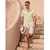 imageCOOFANDY Mens Casual Button Down Shirts Summer Beach Shirts Short Sleeve Textured Vacation ShirtsBeige