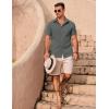 imageCOOFANDY Mens Casual Button Down Shirts Summer Beach Shirts Short Sleeve Textured Vacation ShirtsDark Grey
