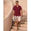 imageCOOFANDY Mens Casual Button Down Shirts Summer Beach Shirts Short Sleeve Textured Vacation ShirtsDark Red