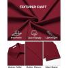 imageCOOFANDY Mens Casual Button Down Shirts Summer Beach Shirts Short Sleeve Textured Vacation ShirtsDark Red