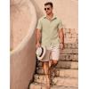 imageCOOFANDY Mens Casual Button Down Shirts Summer Beach Shirts Short Sleeve Textured Vacation ShirtsKhaki