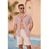 imageCOOFANDY Mens Casual Button Down Shirts Summer Beach Shirts Short Sleeve Textured Vacation ShirtsLight Pink