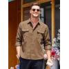 imageCOOFANDY Mens Corduroy Shirt Casual Button Down Shirt Jacket Lightweight ShacketDark Khaki