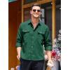 imageCOOFANDY Mens Corduroy Shirt Casual Button Down Shirt Jacket Lightweight ShacketGreen