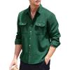 imageCOOFANDY Mens Corduroy Shirt Casual Button Down Shirt Jacket Lightweight ShacketGreen