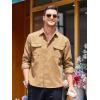 imageCOOFANDY Mens Corduroy Shirt Casual Button Down Shirt Jacket Lightweight ShacketKhaki