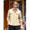 imageCOOFANDY Mens Corduroy Shirt Casual Button Down Shirt Jacket Lightweight ShacketLightkhaki