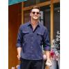 imageCOOFANDY Mens Corduroy Shirt Casual Button Down Shirt Jacket Lightweight ShacketNavy Blue