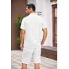 imageCOOFANDY Mens Cuban Linen Shirt Short Sleeve Summer Beach Guayabera ShirtsA  White Cotton Fabric  Linen Texture