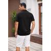 imageCOOFANDY Mens Cuban Linen Shirt Short Sleeve Summer Beach Guayabera ShirtsBlack Cotton Fabric  Linen Texture