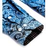imageCOOFANDY Mens Paisley Printed Shirts Casual Long Sleeve Button Down Shirts Floral Dress Shirt with PocketsBlack Blue