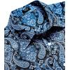 imageCOOFANDY Mens Paisley Printed Shirts Casual Long Sleeve Button Down Shirts Floral Dress Shirt with PocketsBlack Blue