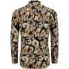 imageCOOFANDY Mens Paisley Printed Shirts Casual Long Sleeve Button Down Shirts Floral Dress Shirt with PocketsBlackyellow