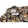 imageCOOFANDY Mens Paisley Printed Shirts Casual Long Sleeve Button Down Shirts Floral Dress Shirt with PocketsBlackyellow