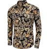 imageCOOFANDY Mens Paisley Printed Shirts Casual Long Sleeve Button Down Shirts Floral Dress Shirt with PocketsBlackyellow