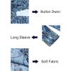 imageCOOFANDY Mens Paisley Printed Shirts Casual Long Sleeve Button Down Shirts Floral Dress Shirt with PocketsBlue