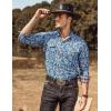 imageCOOFANDY Mens Paisley Printed Shirts Casual Long Sleeve Button Down Shirts Floral Dress Shirt with PocketsBlue