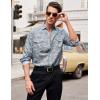 imageCOOFANDY Mens Paisley Printed Shirts Casual Long Sleeve Button Down Shirts Floral Dress Shirt with PocketsGreen