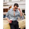 imageCOOFANDY Mens Paisley Printed Shirts Casual Long Sleeve Button Down Shirts Floral Dress Shirt with PocketsGreen