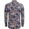 imageCOOFANDY Mens Paisley Printed Shirts Casual Long Sleeve Button Down Shirts Floral Dress Shirt with PocketsNavy Blue