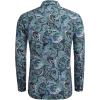 imageCOOFANDY Mens Paisley Printed Shirts Casual Long Sleeve Button Down Shirts Floral Dress Shirt with PocketsPeacock Green