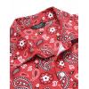 imageCOOFANDY Mens Paisley Printed Shirts Casual Long Sleeve Button Down Shirts Floral Dress Shirt with PocketsRed Paisley