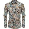 imageCOOFANDY Mens Paisley Printed Shirts Casual Long Sleeve Button Down Shirts Floral Dress Shirt with PocketsYellow