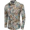 imageCOOFANDY Mens Paisley Printed Shirts Casual Long Sleeve Button Down Shirts Floral Dress Shirt with PocketsYellow