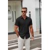 imageCOOFANDY Mens Short Sleeve Button Down Shirts Casual Dress Shirt WrinkleFree Untucked Summer ShirtsBlack