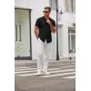 imageCOOFANDY Mens Short Sleeve Button Down Shirts Casual Dress Shirt WrinkleFree Untucked Summer ShirtsBlack