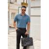 imageCOOFANDY Mens Short Sleeve Button Down Shirts Casual Dress Shirt WrinkleFree Untucked Summer ShirtsBlue