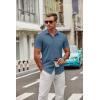 imageCOOFANDY Mens Short Sleeve Button Down Shirts Casual Dress Shirt WrinkleFree Untucked Summer ShirtsBlue