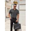 imageCOOFANDY Mens Short Sleeve Button Down Shirts Casual Dress Shirt WrinkleFree Untucked Summer ShirtsDark Gray