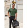 imageCOOFANDY Mens Short Sleeve Button Down Shirts Casual Dress Shirt WrinkleFree Untucked Summer ShirtsDark Green