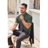 imageCOOFANDY Mens Short Sleeve Button Down Shirts Casual Dress Shirt WrinkleFree Untucked Summer ShirtsDark Green