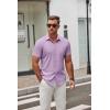 imageCOOFANDY Mens Short Sleeve Button Down Shirts Casual Dress Shirt WrinkleFree Untucked Summer ShirtsLavender