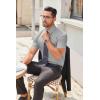 imageCOOFANDY Mens Short Sleeve Button Down Shirts Casual Dress Shirt WrinkleFree Untucked Summer ShirtsLight Gray
